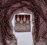 Raw Silk Brown Unstitched Suit